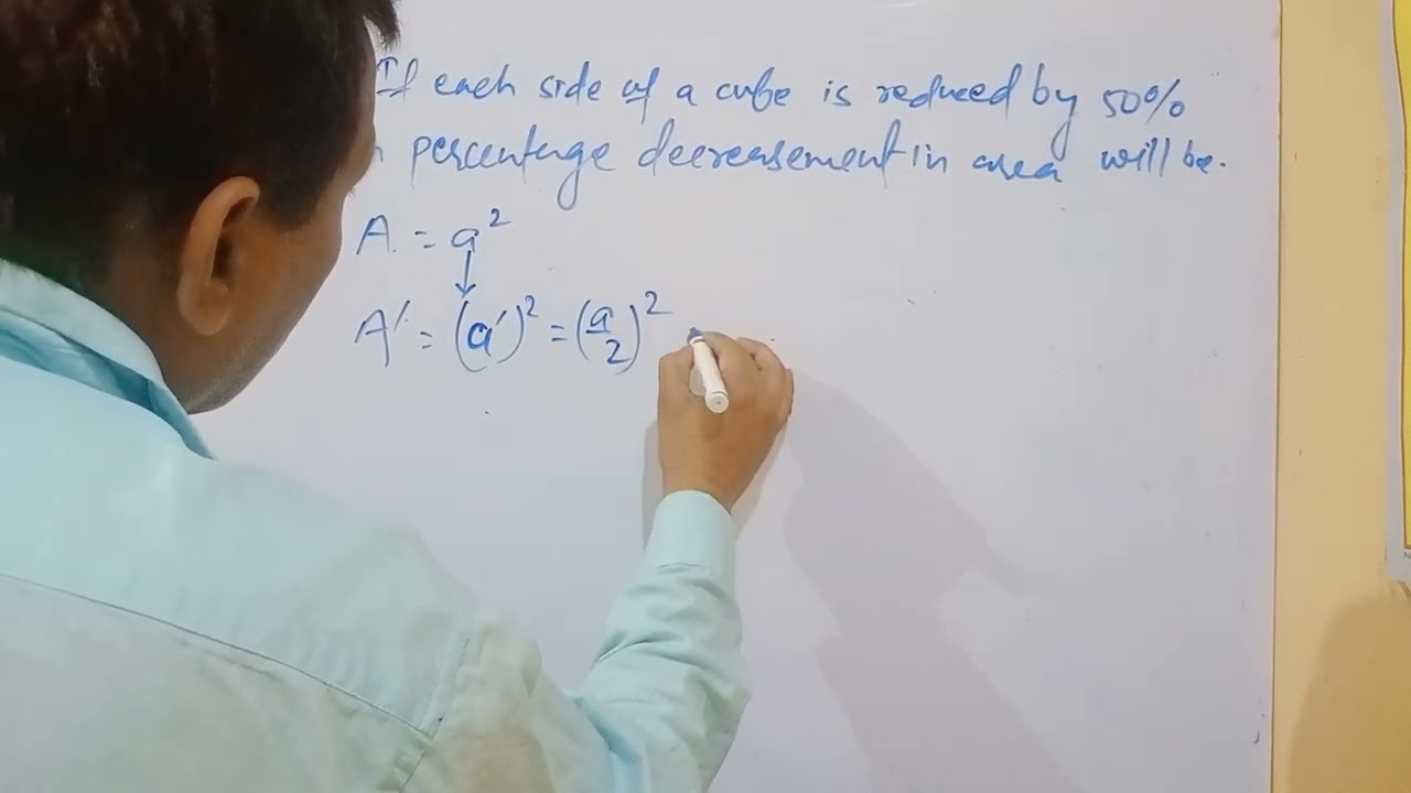 If each side of a square is reduced by 50% then it's area will...