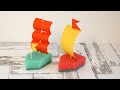 Кораблик из губки. Кораблик своими руками. Handmade ship toy