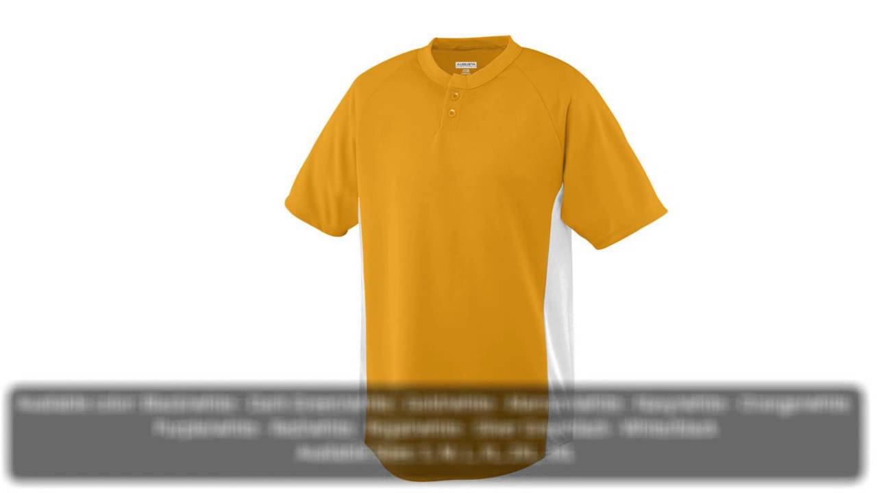 AUGUSTA STYLE 538 WICKING COLOR BLOCK TWO-BUTTON BASEBALL JERSEY  -For Teams