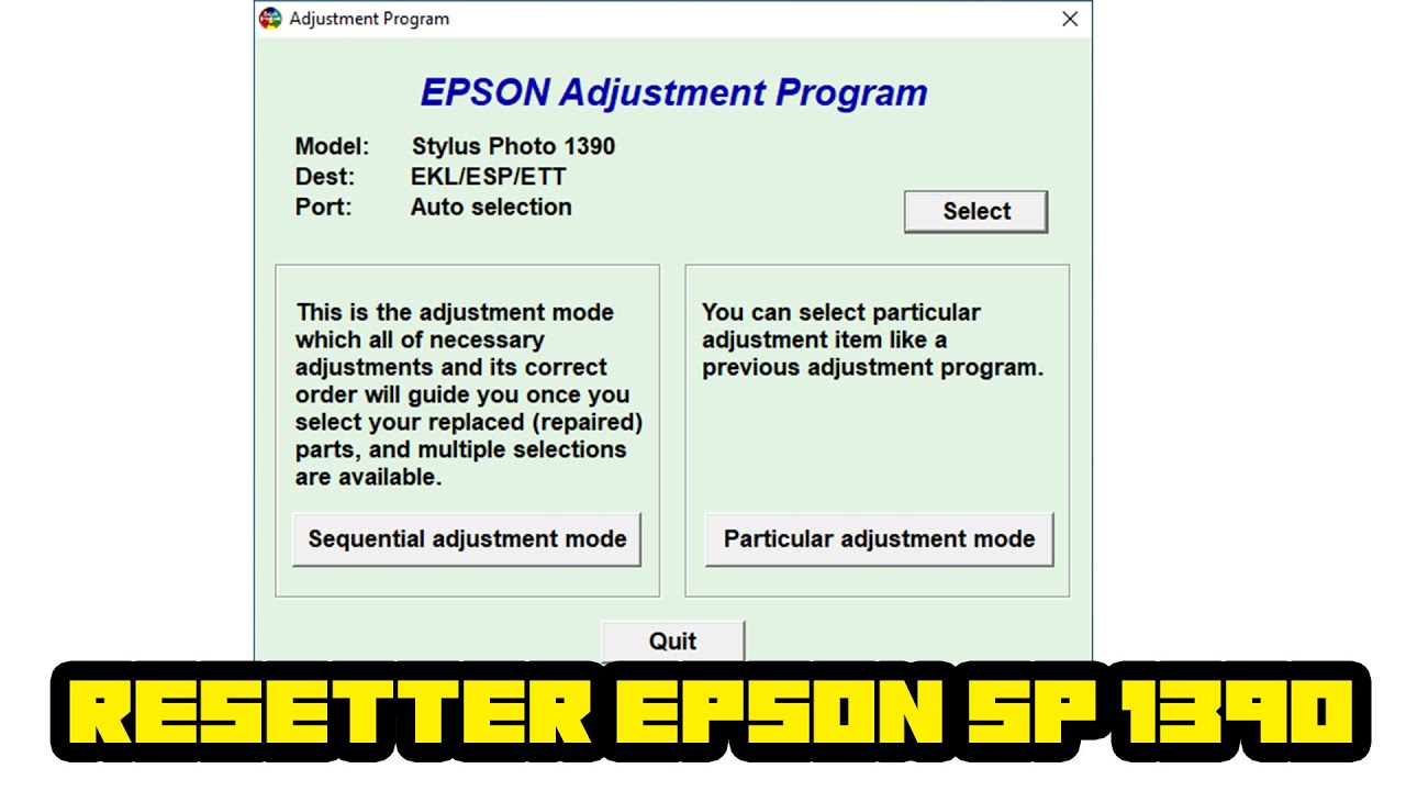 How to Reset Epson SP 1390 Printer