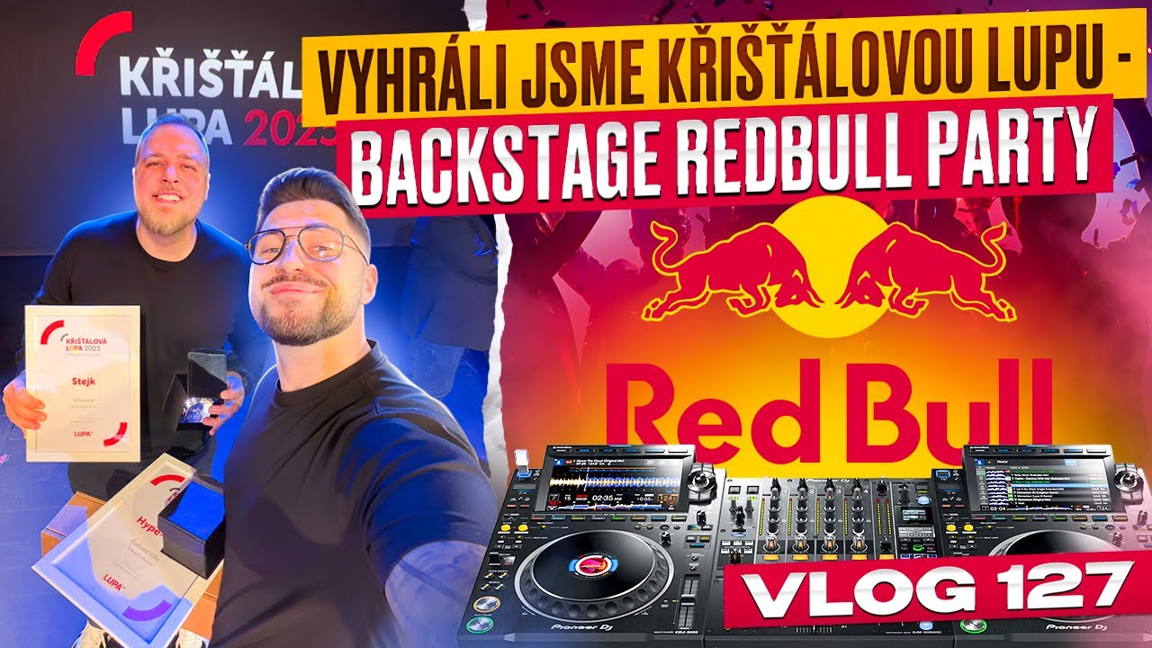 BACKSTAGE REDBULL PÁRTY !! VYHRÁLI JSME KŘIŠTÁLOVOU LUPU !! - VLOG 127