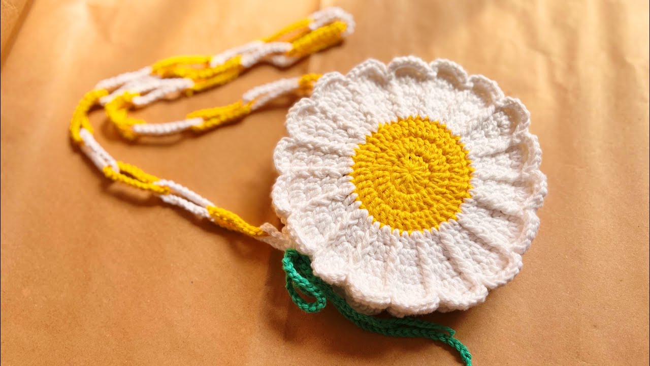 BOLSINHA MARGARIDA DE CROCHÊ INFANTIL I fio barroco #crochet #youtube