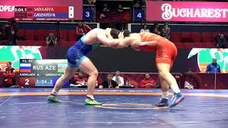 1/8 FS - 97 kg: A. SADULAEV (RUS) v. N. GADZHIYEV (AZE)