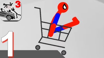 Stickman Destruction 3 Heroes - Gameplay Walkthrough Part 1 Spiderman vs Stickman