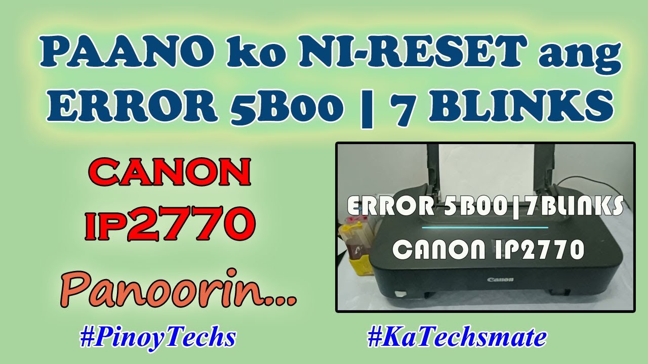printer canon ip2770 error number 5b00