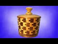 Wood Turning  Segmented Dovetail Joint Bowl With Lid