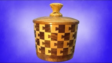 Wood Turning  Segmented Dovetail Joint Bowl With Lid