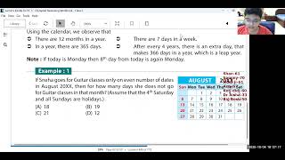 Grade 5 Maths Olympiad Class#66 Clock & Calendar 4th Oct