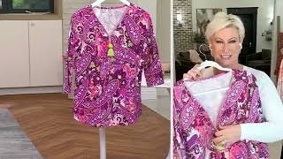 Belle by Kim Gravel Primabelle Knit Ciao Bella! Tassel Zip Top on QVC screenshot 5