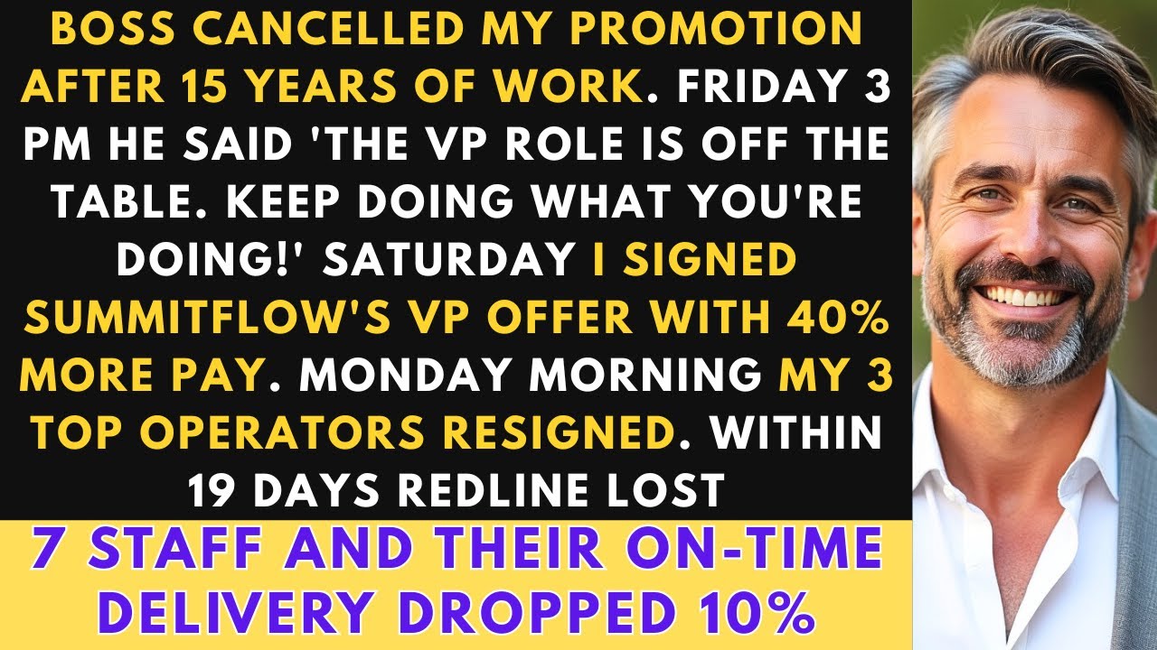 Boss CANCELLED My VP Promotion After 15 Years — I Joined a Rival and His Top 3 Staff Quit.