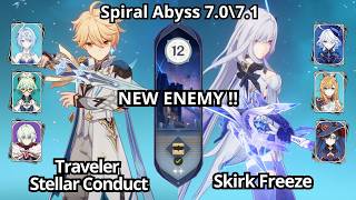 NEW !! C0 Cryo Traveler Stellar Conduct & C0 Skirk Freeze - Spiral Abyss Floor 12 Genshin Impact 7.1