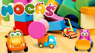 Hide And Seek With Mocas! Little Monster Cars Cartoons - Learn Vehicles For Kids With Toy Cars