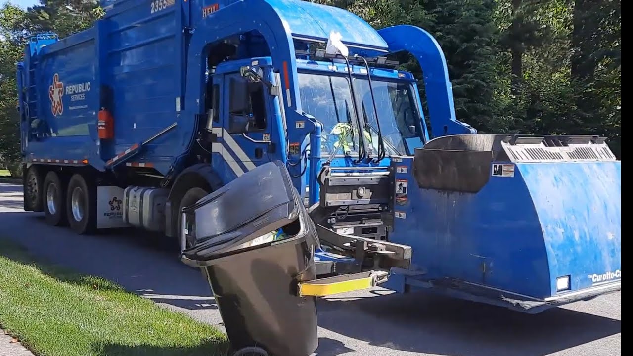 Republic services Mack LR heil curotto can garbage truck pt 2 YouTube