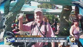 Body of missing Oceanside man found in desert