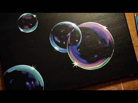 Bubbles realistic painting/비눗방울 아크릴화/How to paint bubbles