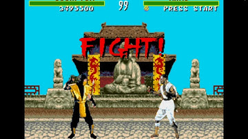 Mortal Kombat 1 Sega Genesis Scorpion playthrough (no commentart) raw footage