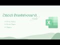 Excel Dashboard Tutorial for Beginners