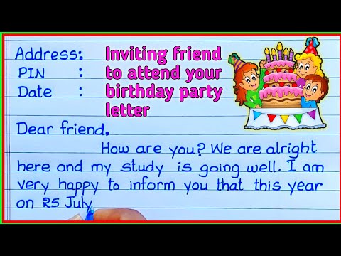 letter writing in English |write a letter to your friend inviting