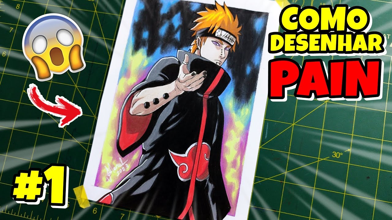 Como Desenhar Pain (Akatsuki-Naruto), Fácil e Rápido  Anime canvas art,  Glowing art, Anime character drawing