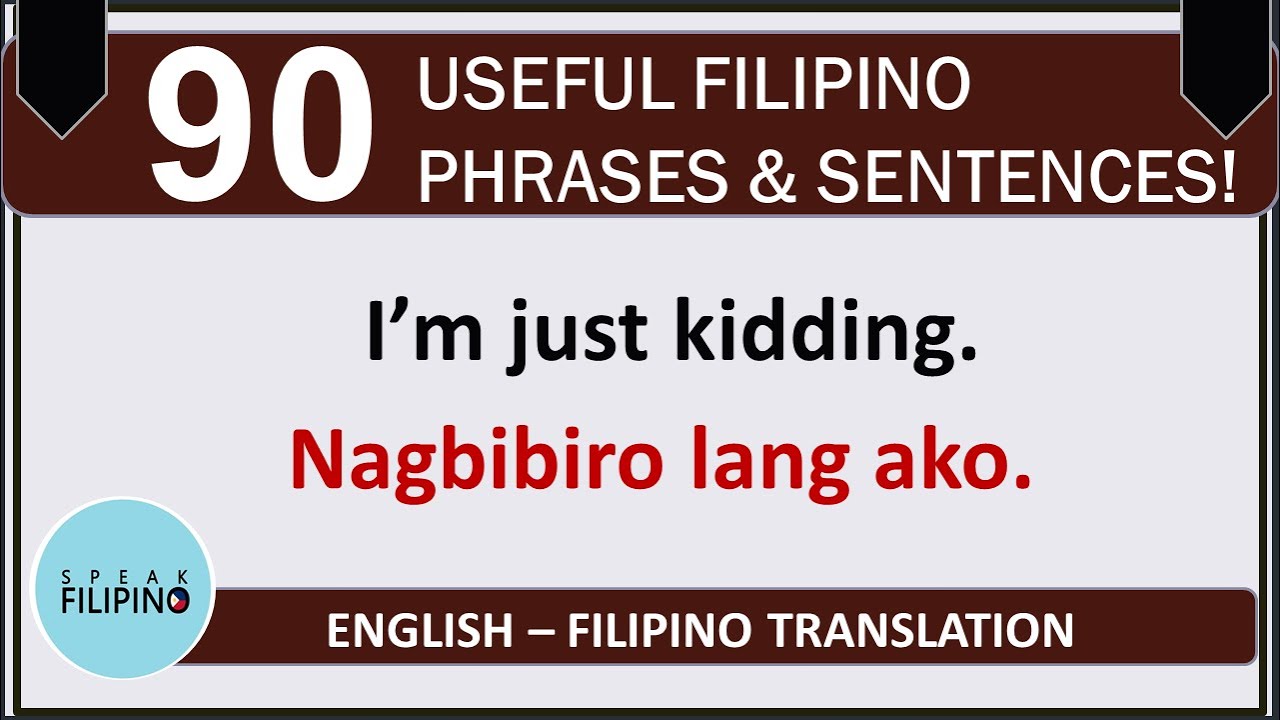 Tagalog to english grammar translation