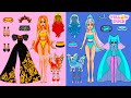 PAPER DOLLS DRESS UP & COSTUME FIRE vs ICE GIRL DIY HACKS and PAPER CRAFT