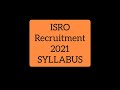 ISRO Recruitment 2021 Syllabus | Syllabus | mooft ka gyaan