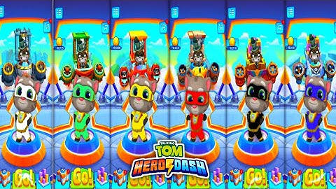 talking tom hero dash - super hero tom colourfull suit - saving all heroes gameplay (android, ios)