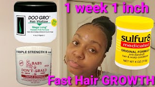  UPDATE: 1 inch Hair GROWTH in a week with Doo Gro & Sulfur 8  30 Day Challenge 