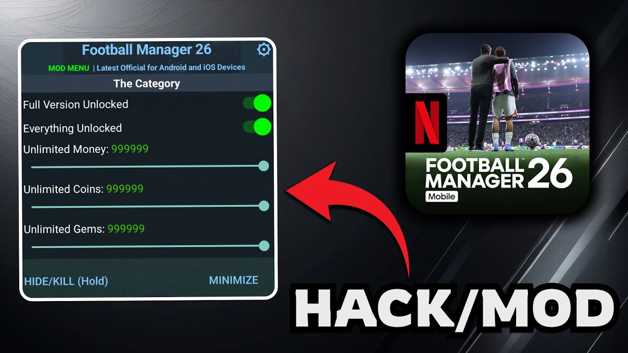 Football Manager 2026 NETFLIX MOD Unlocked - get FM26 Mobile Netflix MOD APK (iOS/Android)