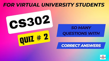 CS302 QUIZ 2 SOLUTION LECTURE # 35 - 43(Post Midterm) | CS302 QUIZ # 2 | CS302 QUIZ NO. 2