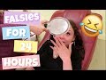 Wearing FALSE EYELASHES For 24 Hours (for the first time ever!)