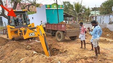 JCB 3DX New Big Home Foundation 16 Column Box dug Nearby My Village | jcb video