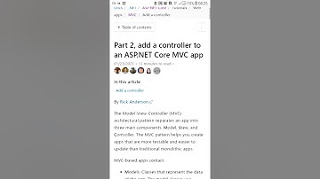 Part 2, add a controller to an ASP.NET Core MVC app