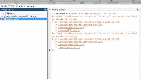 Connect Matlab and Mysql EasyPHP