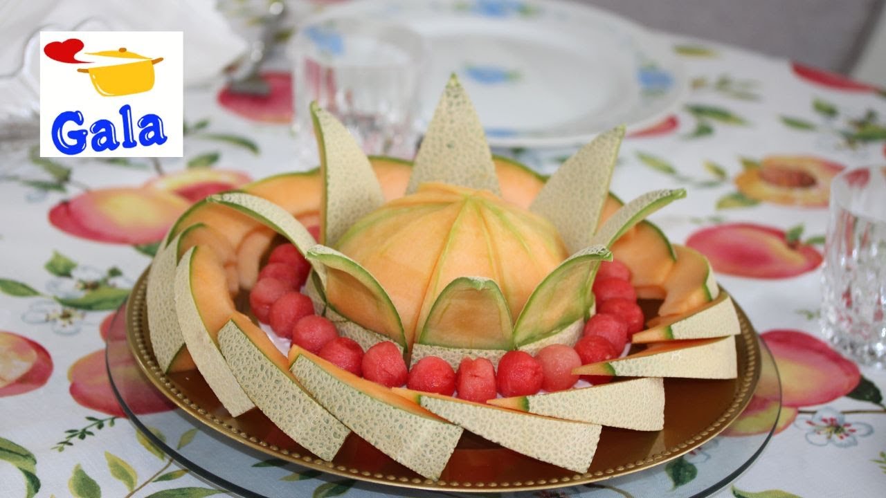 How To Make Cantaloupe Melon Crown. Impressive presentation for your summer party!