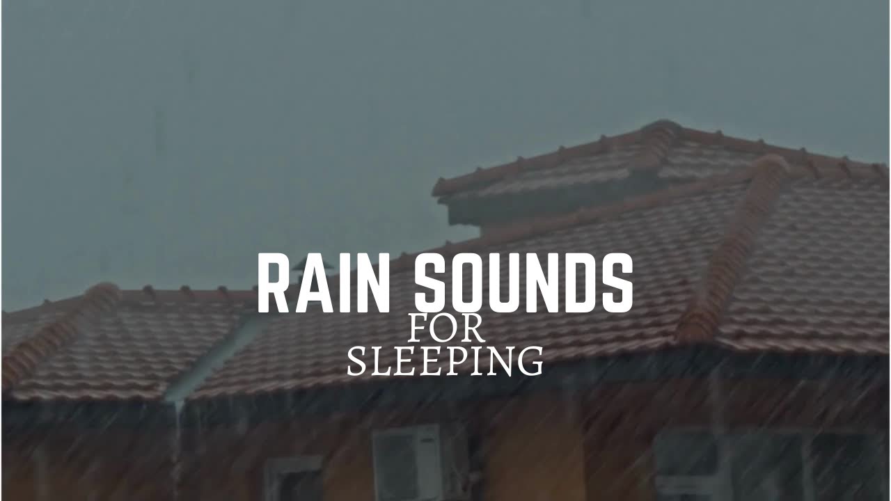 Falling snow mixed with rain sounds on a roof top for sleeping and ...