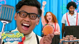 KRABBY PATTY Flipping Challenge + MORE SpongeBob Trivia | SpongeBob SmartyPants Ep. 5