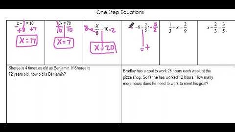 one and two step algebra video notes