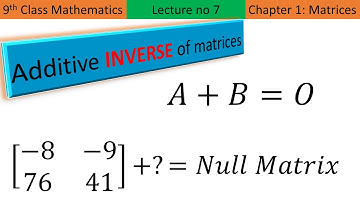 additive inverse of a matrix