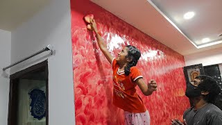 How to make Easy and simple wall texture | painting design from Hyderabad 9550708840