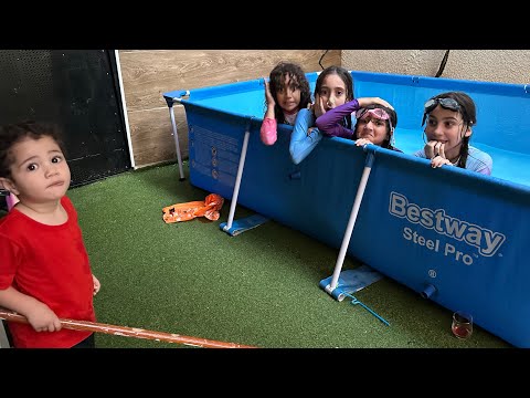 جوجو واصدقائها استولو عالمسبح يا فرحه ما كملت روزا جوجو  السعوديه الرياض