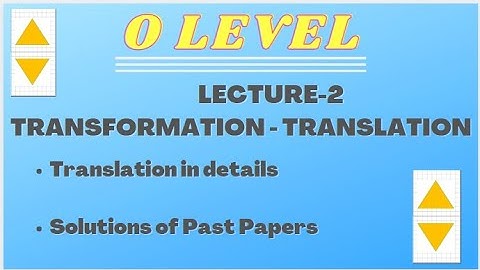 Topic : Translation with Solution Past Papers I Lecture-2 I O Level Maths 4024 I Transformation