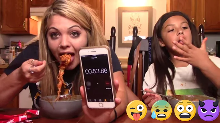 EXTREME SPICY NOODLE CHALLENGE (Ashlay and Olivia)
