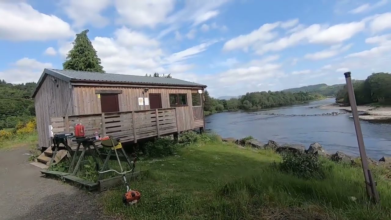 Salmon fishing at Dalguise on the river Tay 15th June 2021