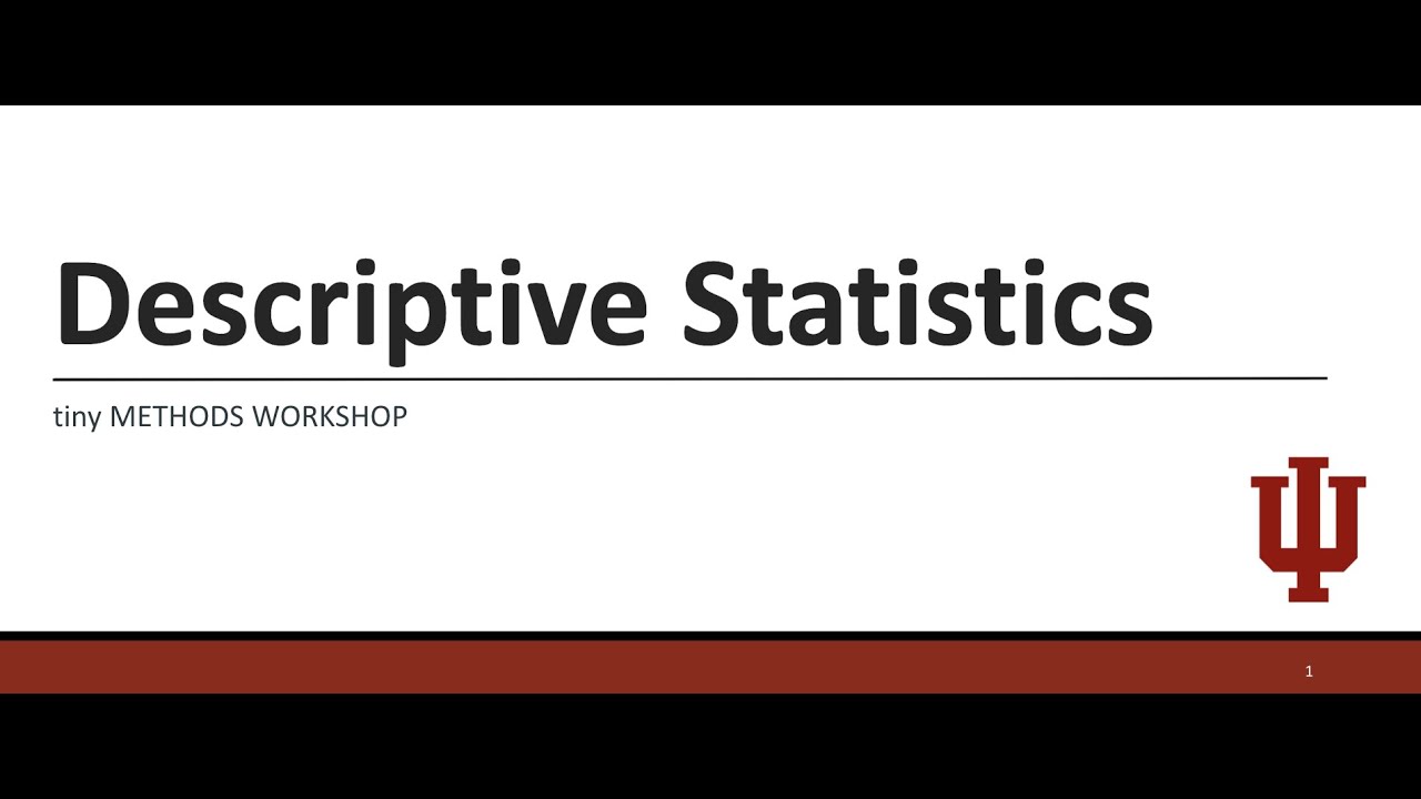 Descriptive Statistics - YouTube