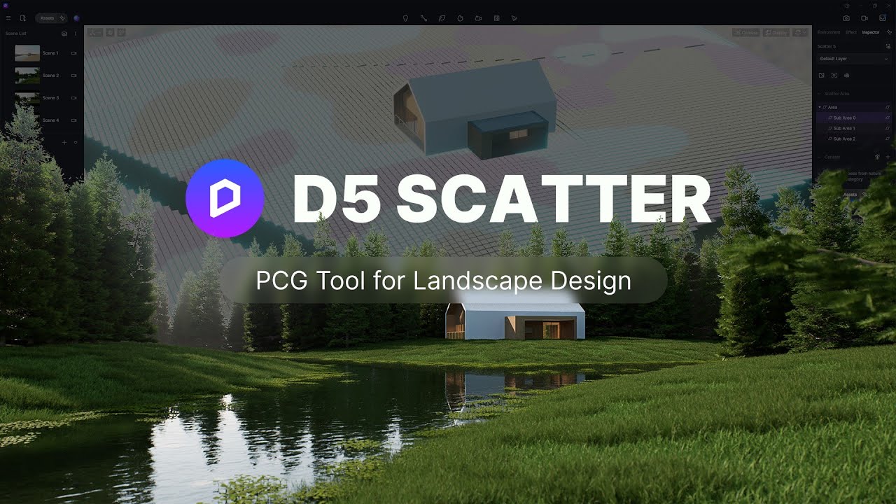 How to Create Complex Landscape from Scratch using D5 Scatter | Procedural Landscape Scatter