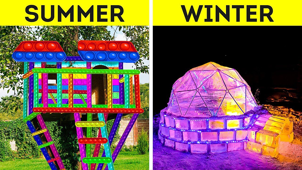 Awesome Hacks And Crafts For Winter Camping || How to Build an Ice Igloo Yourself