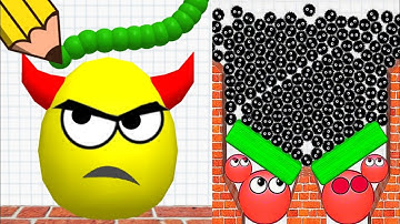 Draw to Smash Puzzle Game VS Hide Ball Brain Teaser Logic || Gameplay Double Epic!