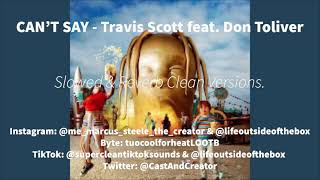 CAN’T SAY Super Clean Version - Travis Scott feat. Don Toliver Resimi