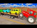 Flatbed Truck Mcqueen | Transportation with Truck - Pothole vs Car #8 - BeamNG.Drive